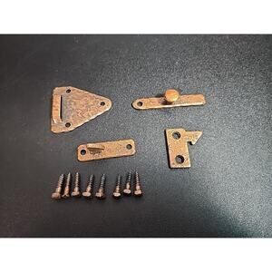 Vintage McKinney Olde Copper Forged Iron Flush Latch USA Made #OC12731 MCM 1960